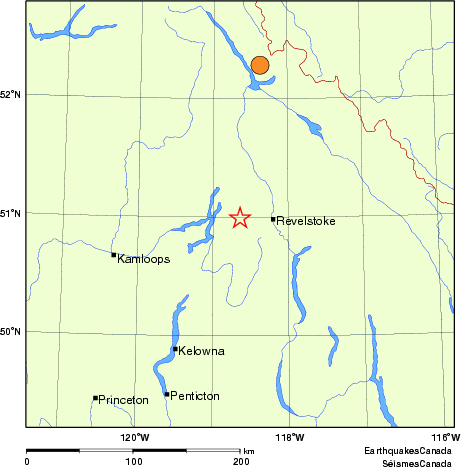 Map of historical earthquakes magnitude 5.0 and larger. Details in the data table below