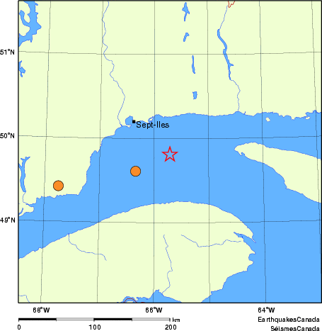 Map of historical earthquakes magnitude 5.0 and larger. Details in the data table below
