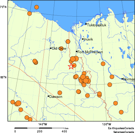 Map of historical earthquakes magnitude 5.0 and larger. Details in the data table below