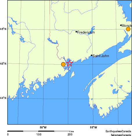 Map of historical earthquakes magnitude 5.0 and larger. Details in the data table below