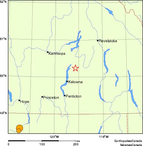 Map of historical earthquakes magnitude 5.0 and larger. Details in the data table below