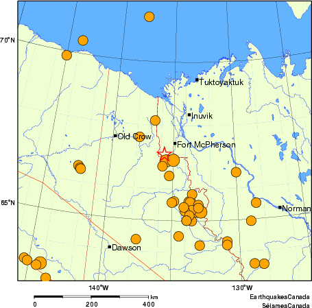 Map of historical earthquakes magnitude 5.0 and larger. Details in the data table below
