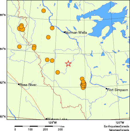 Map of historical earthquakes magnitude 5.0 and larger. Details in the data table below