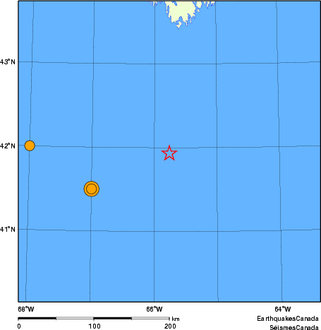 Map of historical earthquakes magnitude 5.0 and larger. Details in the data table below
