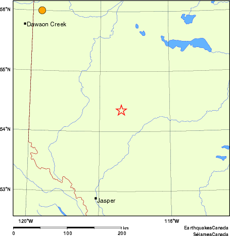 Map of historical earthquakes magnitude 5.0 and larger. Details in the data table below