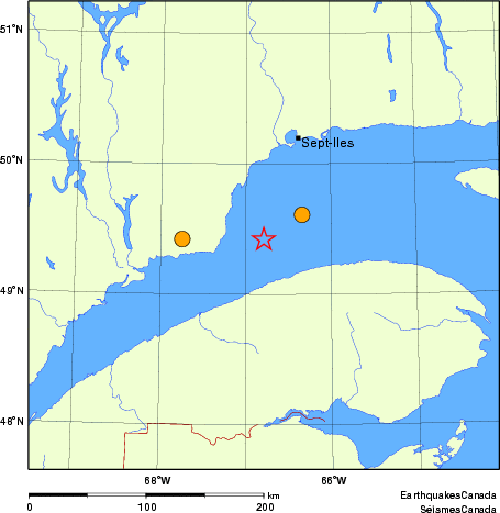Map of historical earthquakes magnitude 5.0 and larger. Details in the data table below