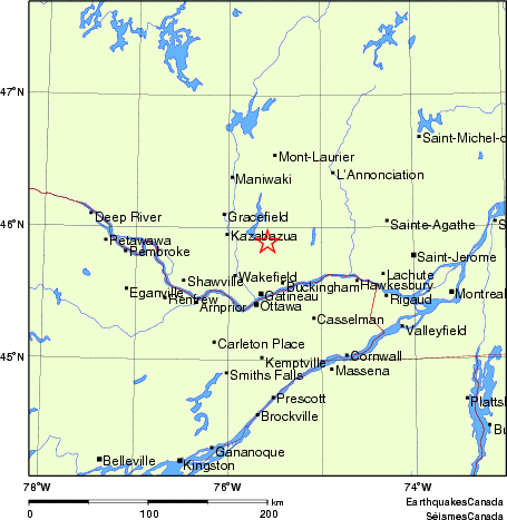 Map of Earthquake Localities
