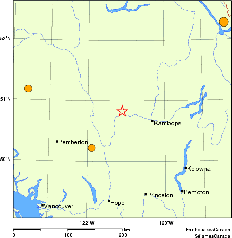 Map of historical earthquakes magnitude 5.0 and larger. Details in the data table below