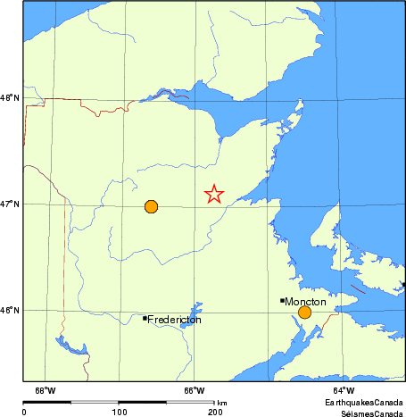 Map of historical earthquakes magnitude 5.0 and larger. Details in the data table below