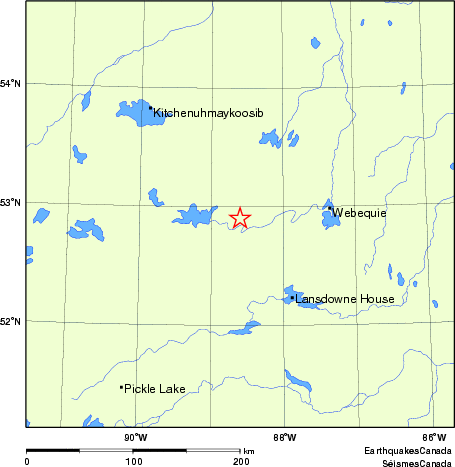 Map of historical earthquakes magnitude 5.0 and larger. Details in the data table below