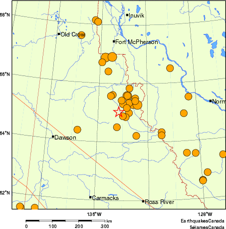 Map of historical earthquakes magnitude 5.0 and larger. Details in the data table below