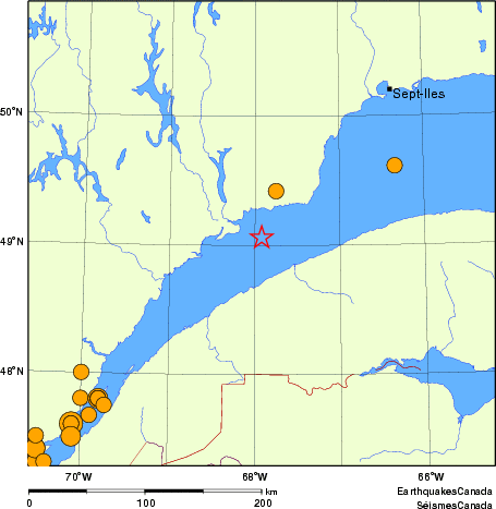 Map of historical earthquakes magnitude 5.0 and larger. Details in the data table below