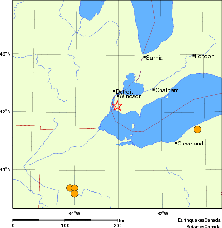Map of historical earthquakes magnitude 5.0 and larger. Details in the data table below