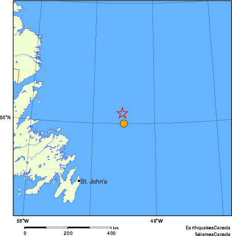 Map of historical earthquakes magnitude 5.0 and larger. Details in the data table below