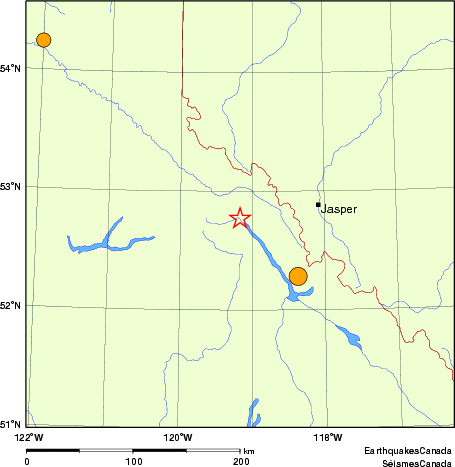 Map of historical earthquakes magnitude 5.0 and larger. Details in the data table below