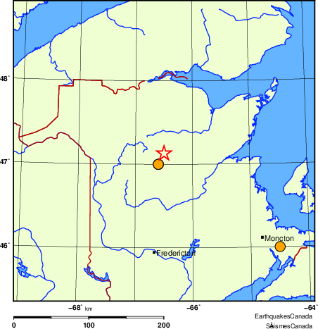 Map of historical earthquakes magnitude 5.0 and larger. Details in the data table below
