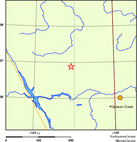 Map of historical earthquakes magnitude 5.0 and larger. Details in the data table below