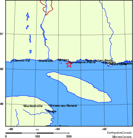 Map of historical earthquakes magnitude 5.0 and larger. Details in the data table below