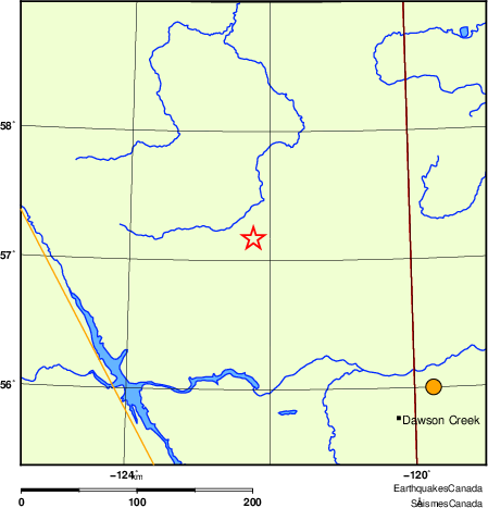 Map of historical earthquakes magnitude 5.0 and larger. Details in the data table below