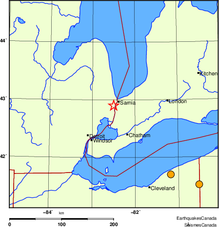 Map of historical earthquakes magnitude 5.0 and larger. Details in the data table below