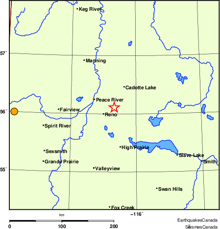 Map of historical earthquakes magnitude 5.0 and larger. Details in the data table below