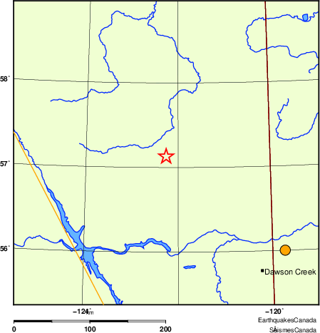 Map of historical earthquakes magnitude 5.0 and larger. Details in the data table below