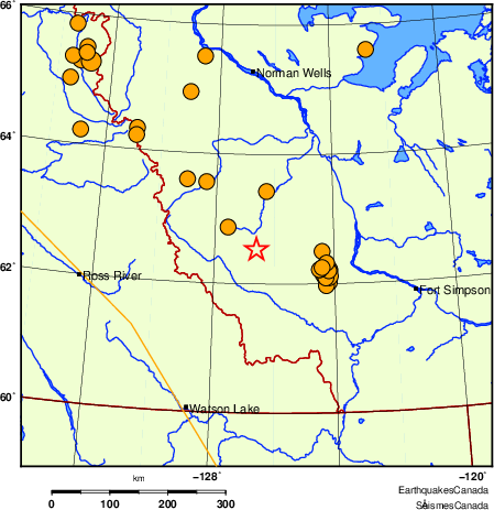 Map of historical earthquakes magnitude 5.0 and larger. Details in the data table below