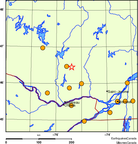 Map of historical earthquakes magnitude 5.0 and larger. Details in the data table below