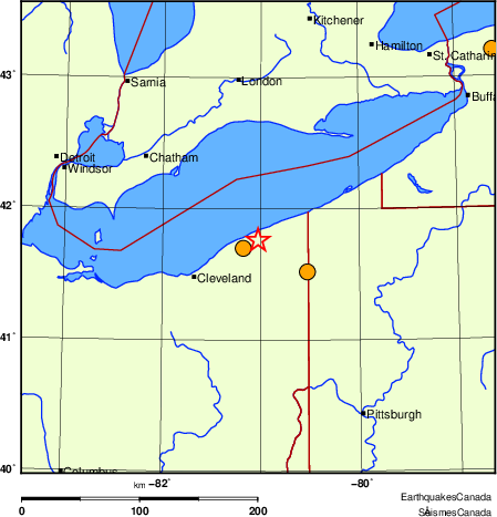 Map of historical earthquakes magnitude 5.0 and larger. Details in the data table below