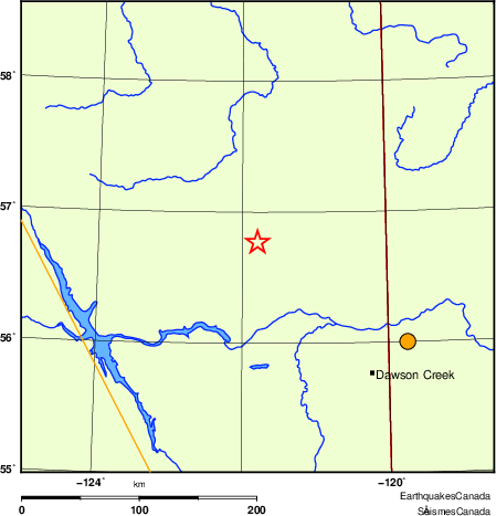 Map of historical earthquakes magnitude 5.0 and larger. Details in the data table below