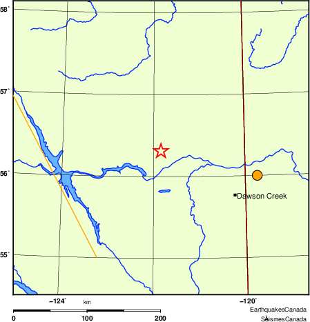 Map of historical earthquakes magnitude 5.0 and larger. Details in the data table below