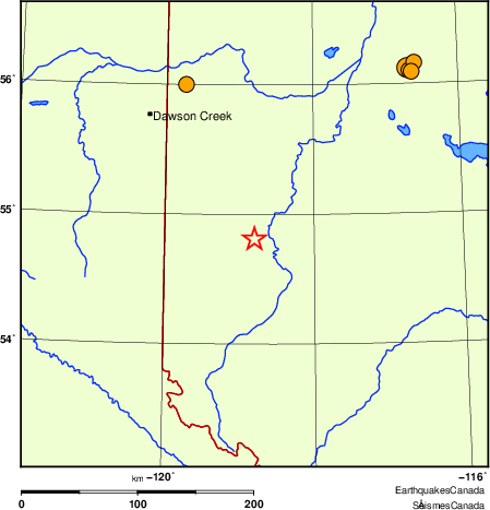 Map of historical earthquakes magnitude 5.0 and larger. Details in the data table below