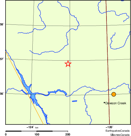 Map of historical earthquakes magnitude 5.0 and larger. Details in the data table below