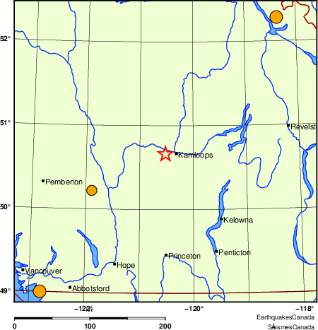 Map of historical earthquakes magnitude 5.0 and larger. Details in the data table below